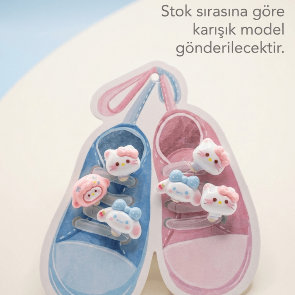 Kuromi Hello Kitty My Melody ve Arkadaşları Figürlü Sıkıştırmalı Bağcık Süsü