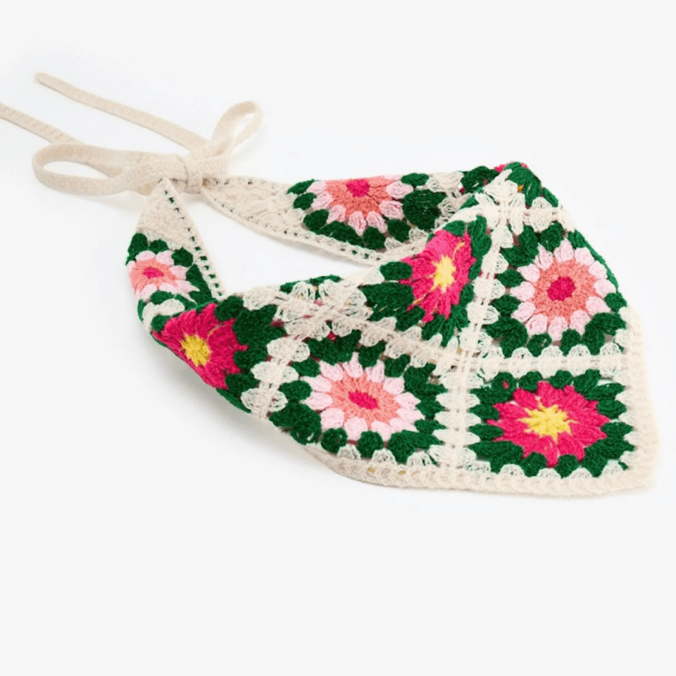 Çiçek Desenli Yumuşak Dokulu Pamuklu Kadın Saç Bandana
