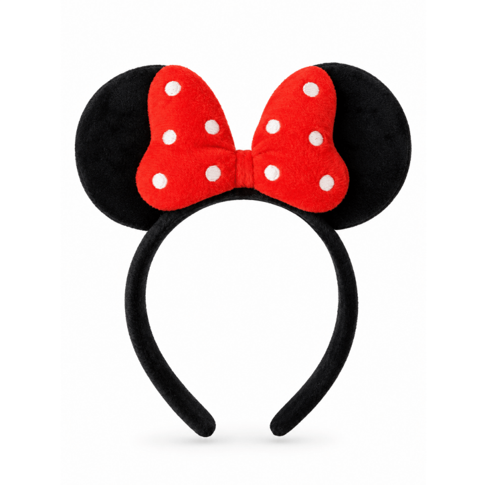 Minnie Mouse Taç-Puantiyeli Kurdeleli Kadın ve Kız Çocukları Saç Akseuarı