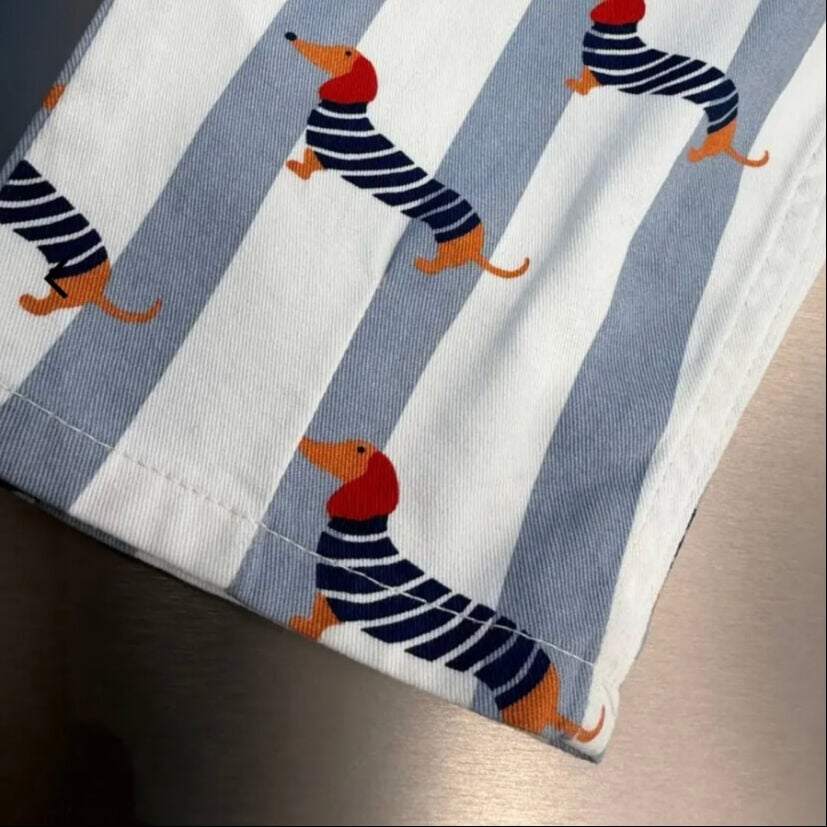 Köpek Desenli Pamuklu Kumaş Balon Model Pantolon
