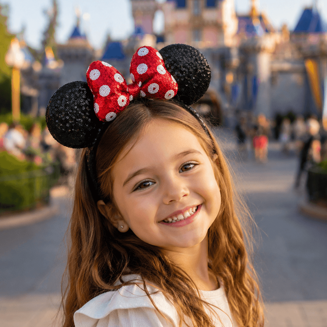 Minnie Mouse Model Pullu Yumuşak Dokulu Çocuk Taç