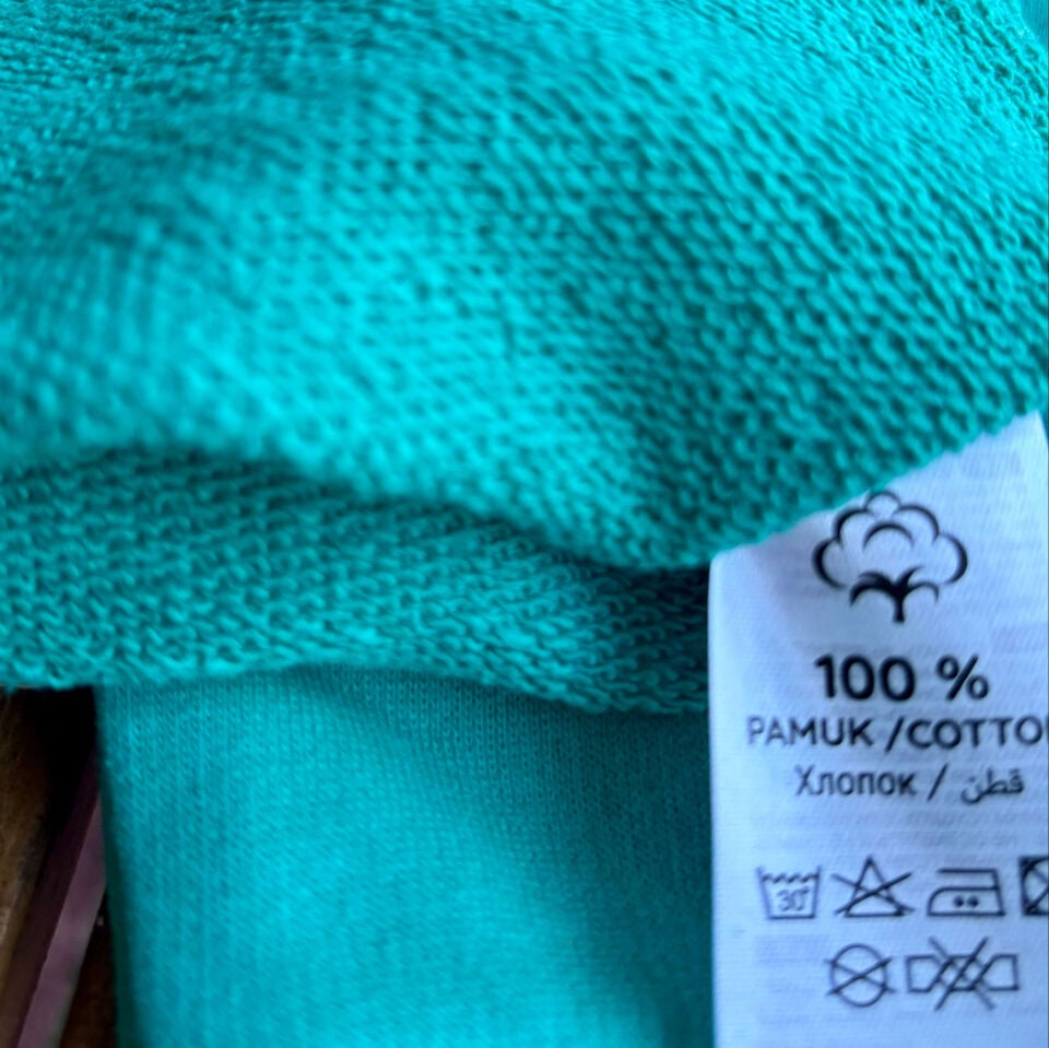 Kruvasan Baskılı %100 Pamuklu Yeşil Sweatshirt ve Kareli Pantolon - Erkek Çocuk İkili Takım