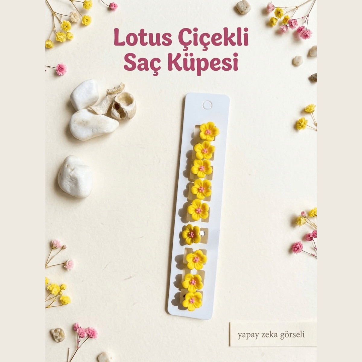 Çiçekli-Kalpli-Meyveli Model Renkli Saç Halkası-Saç Küpesi-Saç Aksesuarı-10 Adet