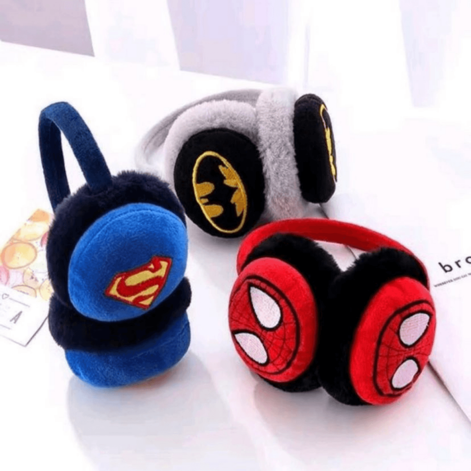 Süper Kahraman Karakterli Peluş Erkek Çocuk Kışlık Kulaklık